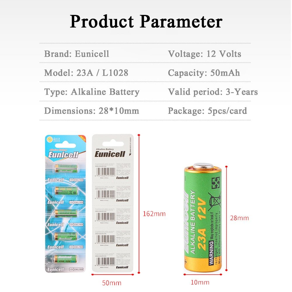 10-pack 23A/L1028 12V Alkaline Batterier - MaxaLusten