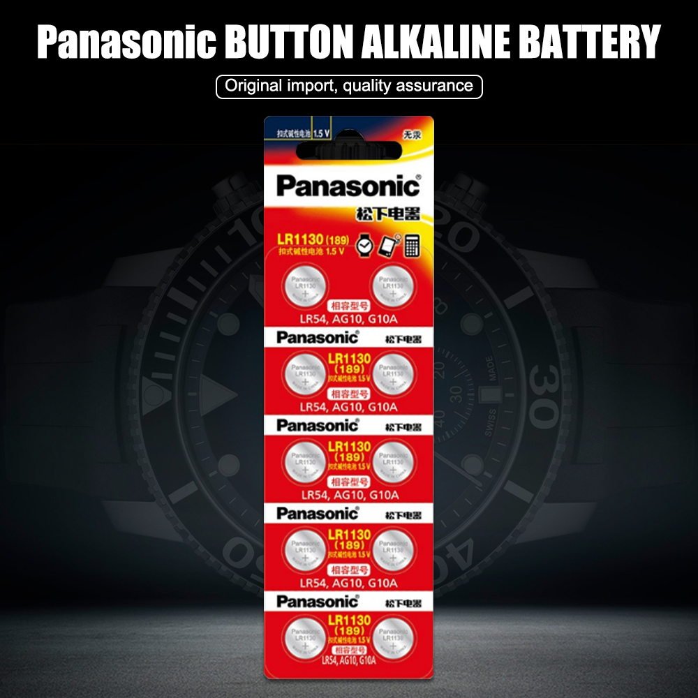 30-pack Panasonic LR1130 1,5V Alkaline Knapp Batterier - MaxaLusten