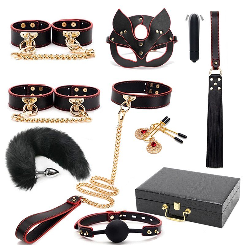 Exklusivt BDSM Black Wolf set med 10 delar! sexigt kit elegant - MaxaLusten