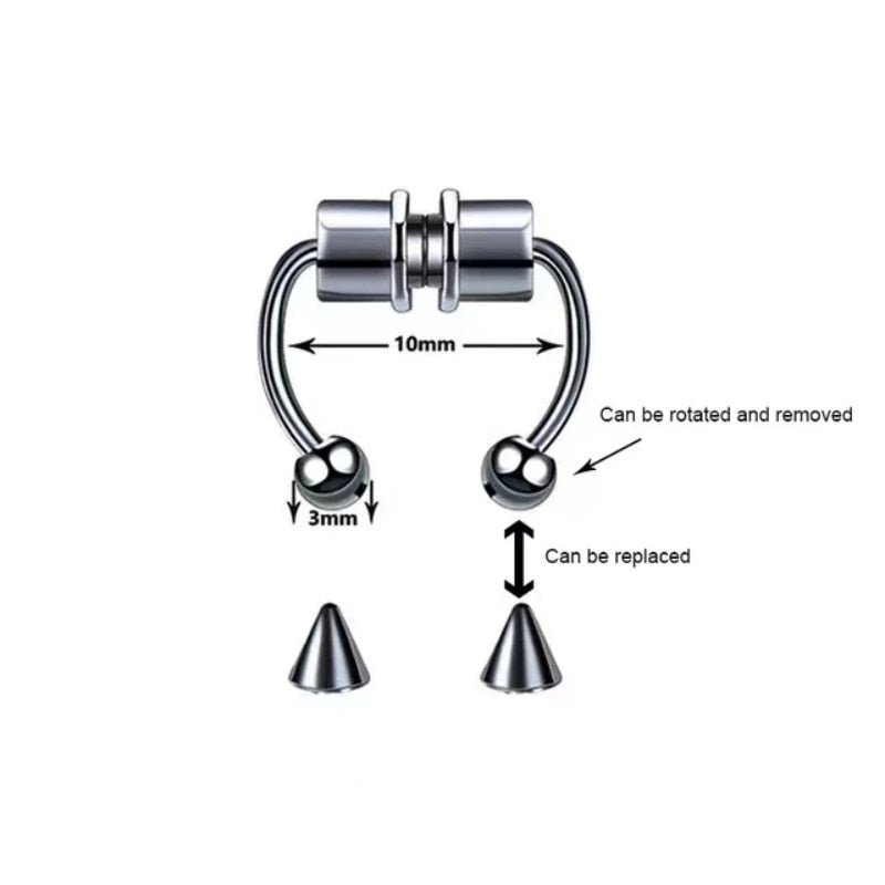 Fake/Låtsas piercing till näsan i rostfritt stål - MaxaLusten