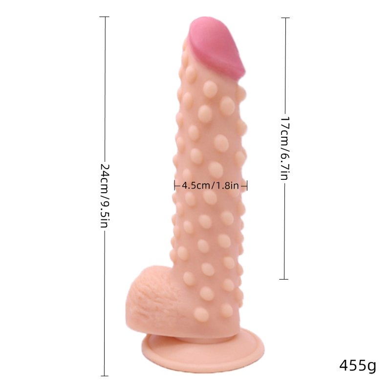 Knottrig penis dildo med sugpropp - 24cm - MaxaLusten