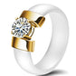 Kubisk zirkonia keramisk ring - MaxaLusten