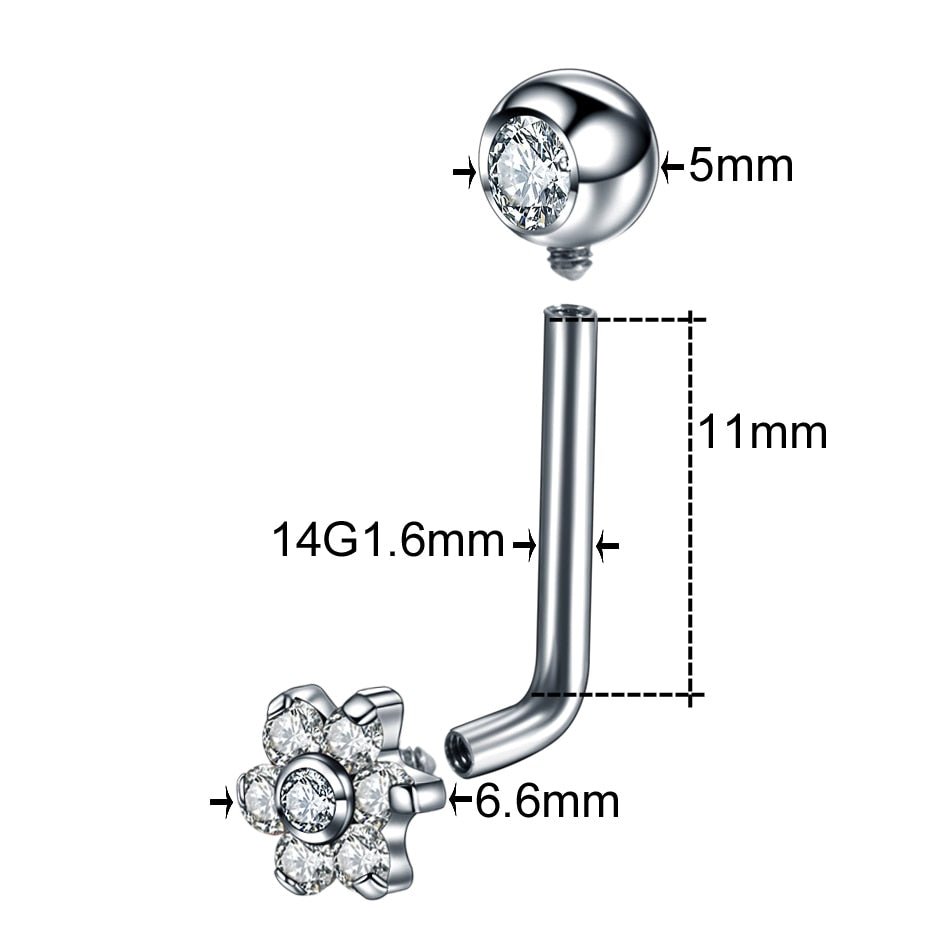 Navelpiercingar i titanium med blomma - MaxaLusten