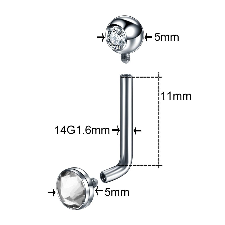 Navelpiercingar i titanium med CZ kristall - MaxaLusten