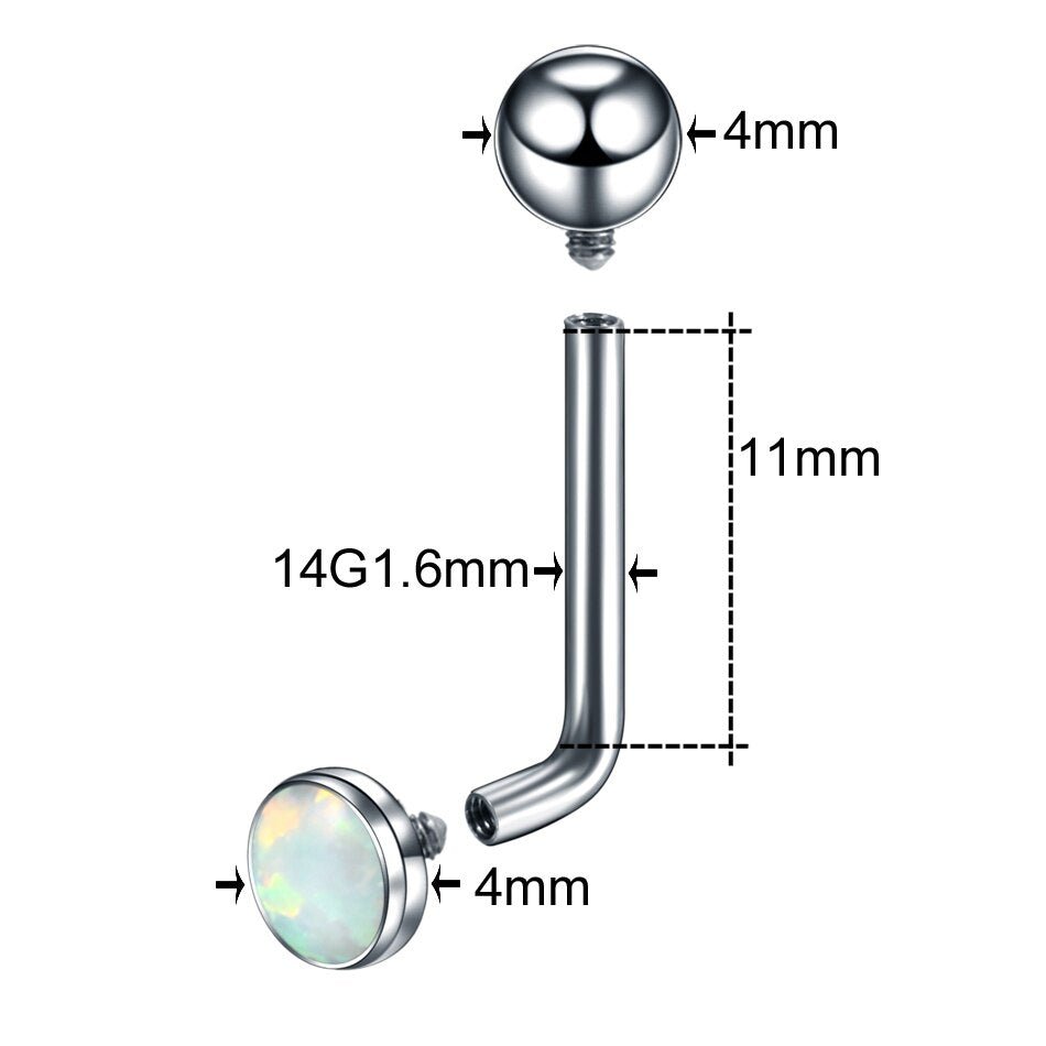 Navelpiercingar i titanium med opal sten - MaxaLusten