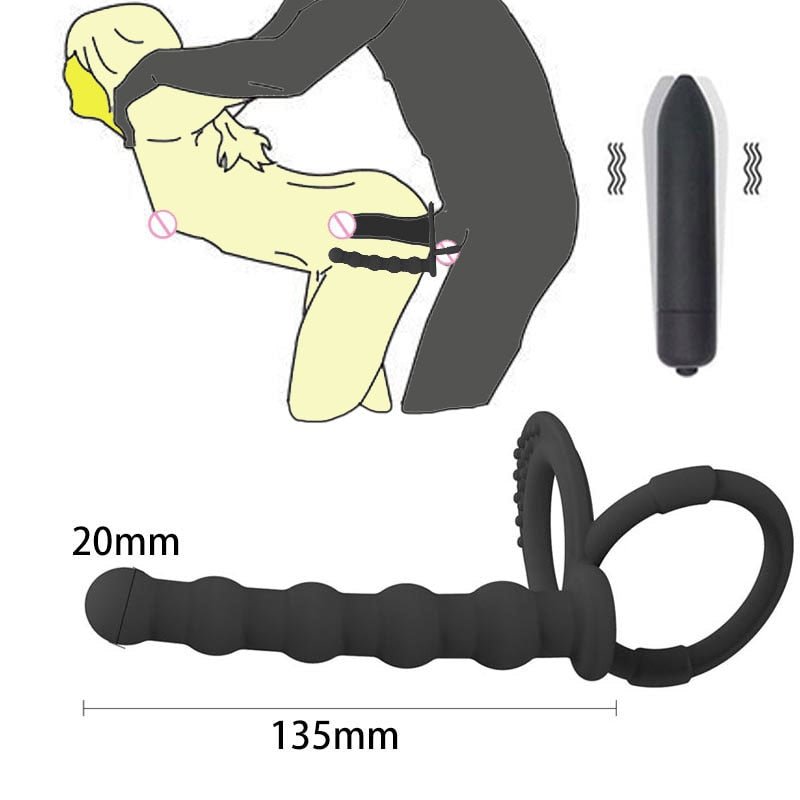 Penisring med anal-kulor - MaxaLusten