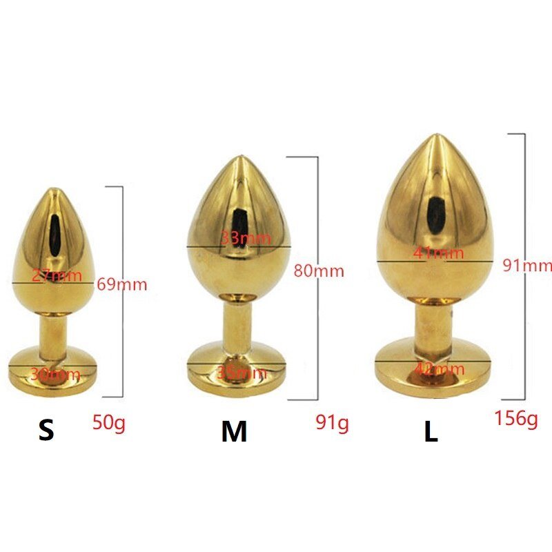 Set (3st) guldiga analpluggar - flera modeller - MaxaLusten